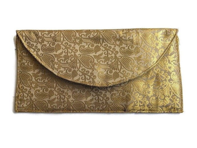 Gold sari clutch, evening bag from Shakti.ism