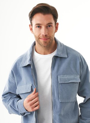 Overshirt Corduroy Zipper Dusty Blue from Shop Like You Give a Damn