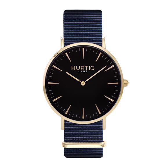 Montezuma Nylon Watch Gold, Black & Ocean Blue from Shop Like You Give a Damn