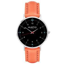 Moderno Vegan Leather Watch Silver, Black & Coral via Shop Like You Give a Damn