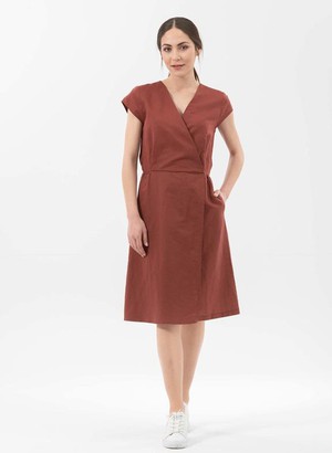 Dress V-Neck Brown from Shop Like You Give a Damn