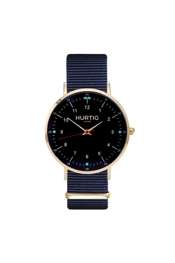 Moderna Nato Watch Gold, Black & Ocean Blue from Shop Like You Give a Damn