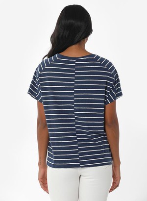 Striped T-Shirt Navy Off White from Shop Like You Give a Damn