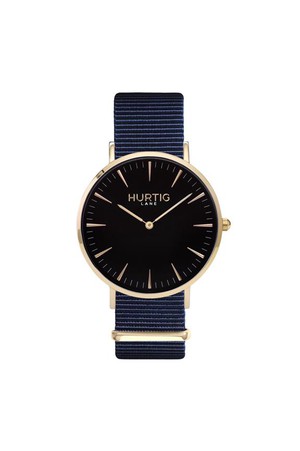 Montezuma Nylon Watch Gold, Black & Ocean Blue from Shop Like You Give a Damn