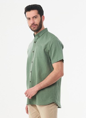 Shirt Linen Blend Green from Shop Like You Give a Damn