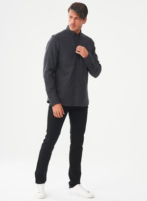 Herringbone Shirt Black from Shop Like You Give a Damn