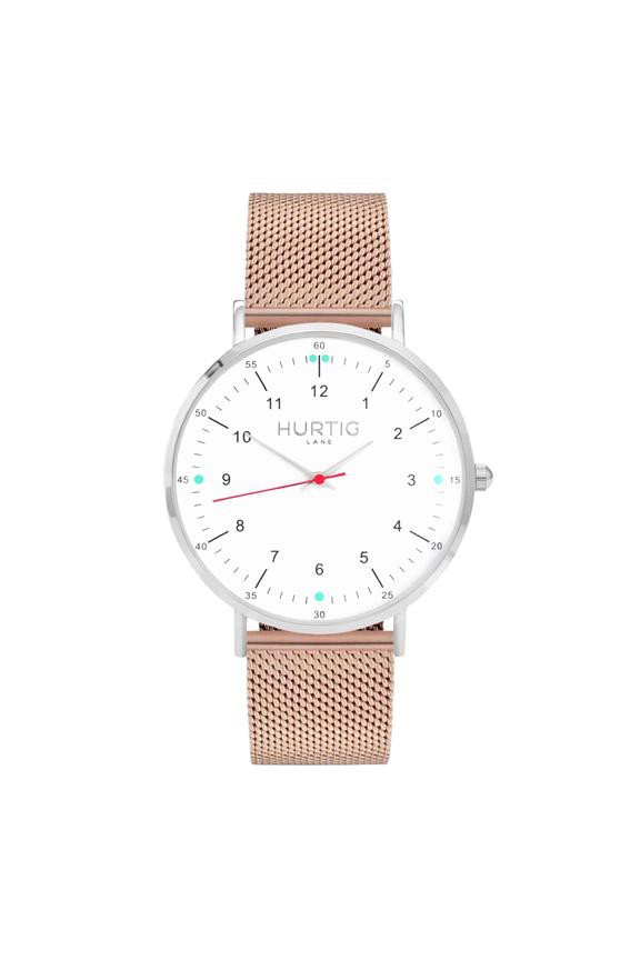 Moderna Steel Watch Silver, White & Rose Gold from Shop Like You Give a Damn