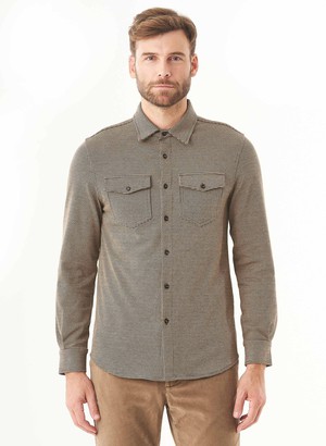 Houndstooth Shirt Black Camel from Shop Like You Give a Damn