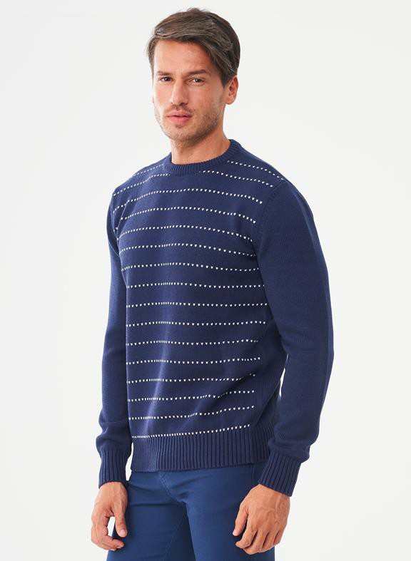 Striped Sweater Navy Blue from Shop Like You Give a Damn