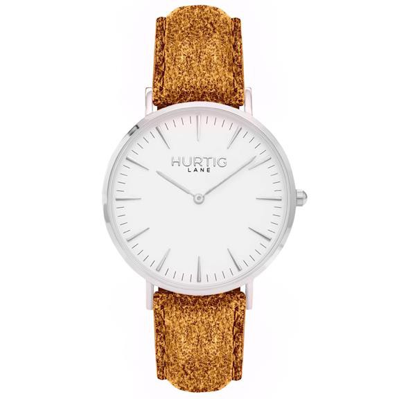 Women's Hymnal Vegan Watch Tweed Silver, White & Camel Brown from Shop Like You Give a Damn