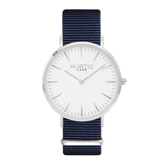 Watch Montezuma Nylon Nato Silver White & Ocean Blue Women from Shop Like You Give a Damn