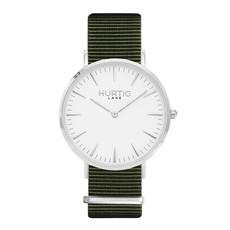 Watch Montezuma Nylon Nato Silver White & Olive Green via Shop Like You Give a Damn