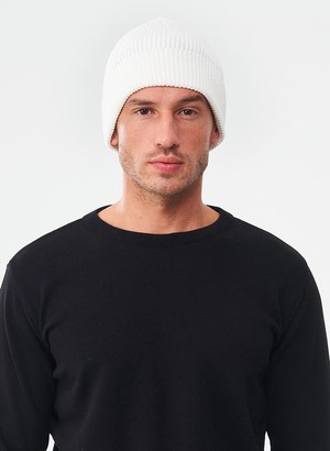 Unisex Knitted Beanie White from Shop Like You Give a Damn