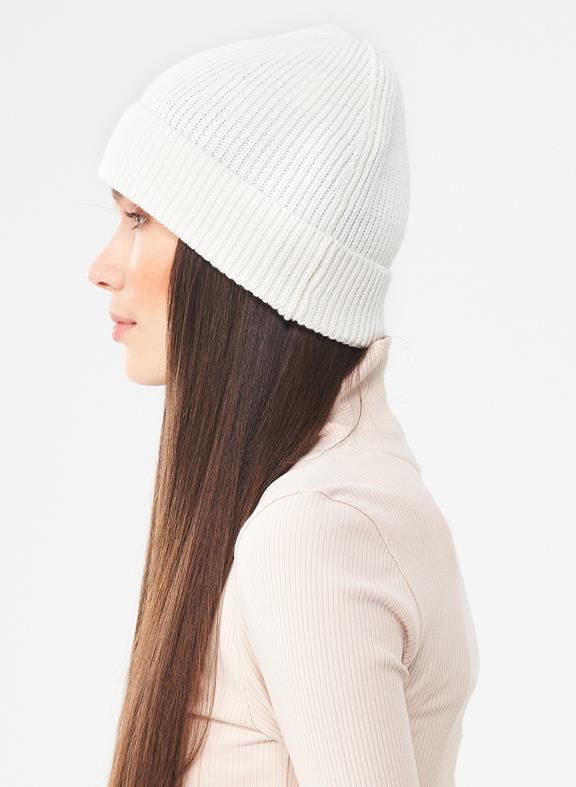 Unisex Knitted Beanie White from Shop Like You Give a Damn