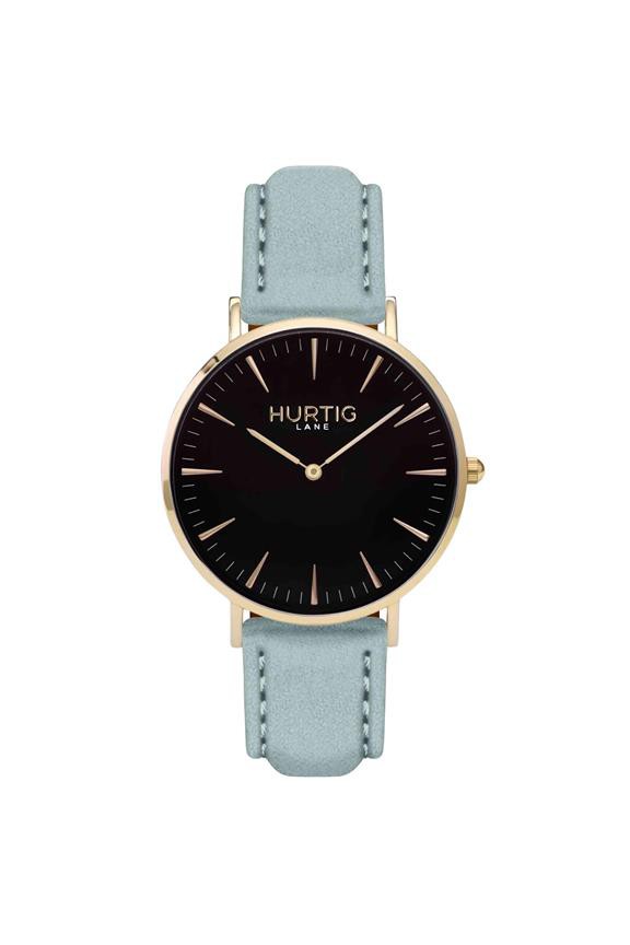 Hymnal Watch Vegan Suede Gold, Black & Duck Egg from Shop Like You Give a Damn