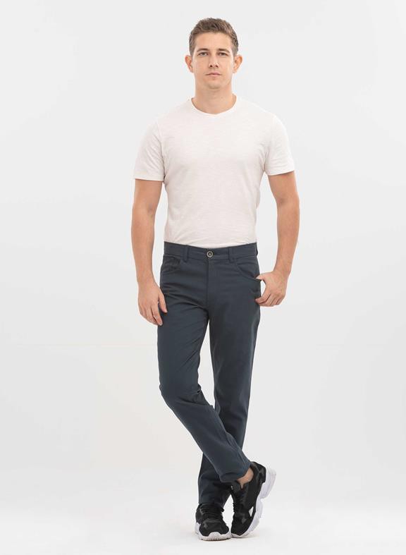 Trousers Regular Fit Navy from Shop Like You Give a Damn