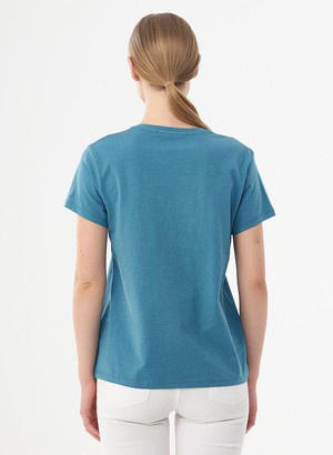 Basic T-Shirt V-Neck Organic Cotton Blue from Shop Like You Give a Damn