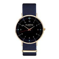 Moderna Nato Watch Gold, Black & Ocean Blue via Shop Like You Give a Damn