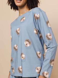 Hedgy Blue T-shirt long sleeve Women via SNURK