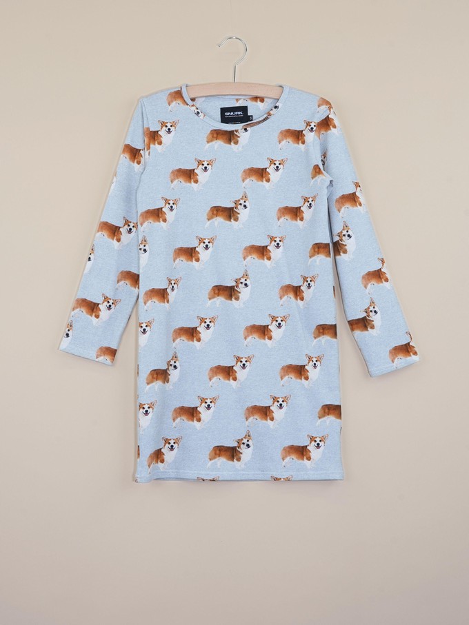 Corgi Time Dress long sleeve Kids from SNURK