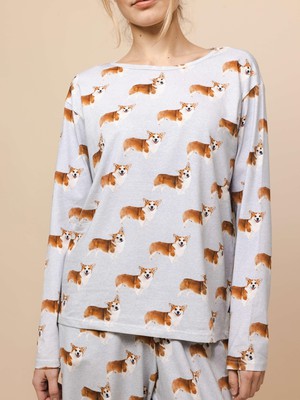 Corgi Time T-shirt long sleeve Women from SNURK