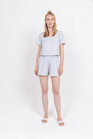 Gray T-shirt v-neck Women from SNURK