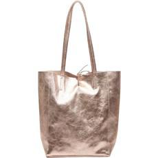 Rose Gold Metallic Leather Tote Shopper Bag via Sostter