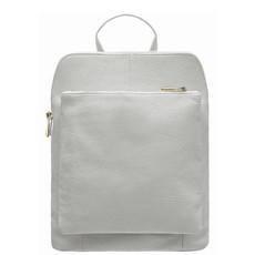 White Soft Pebbled Leather Pocket Backpack via Sostter