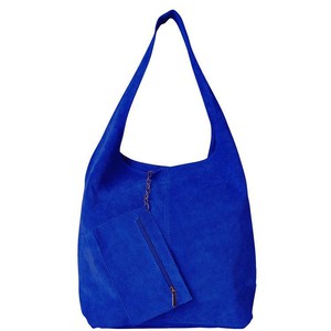 Electric Blue Soft Suede Hobo Shoulder Bag from Sostter