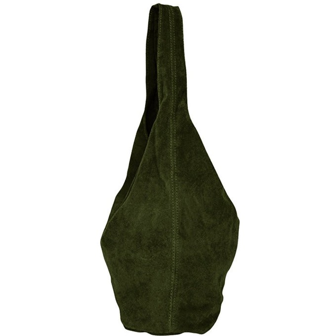 Olive Soft Suede Leather Hobo Shoulder Bag from Sostter