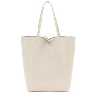 Ivory Pebbled Leather Tote Shopper from Sostter
