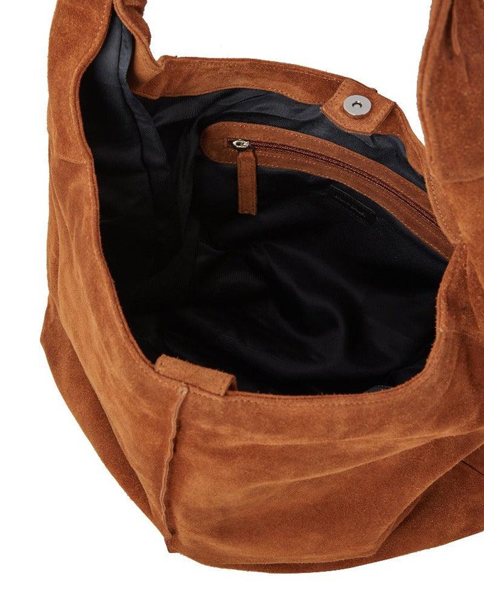 Tan Soft Suede Hobo Shoulder Bag from Sostter