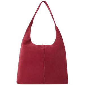 Strawberry Red Soft Suede Hobo Shoulder Bag from Sostter