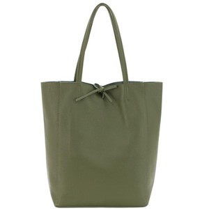 Olive Leather Tote Bag - Italian Calfskin Medium Shopper from Sostter