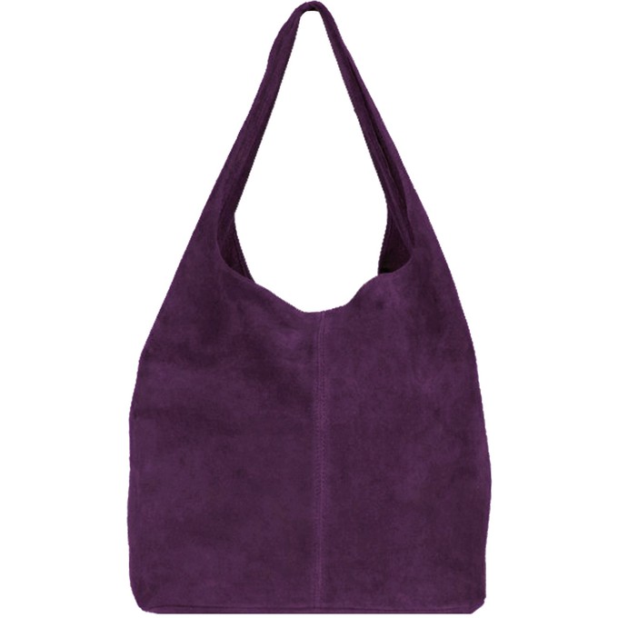 Purple Suede Leather Hobo Boho Shoulder Bag from Sostter