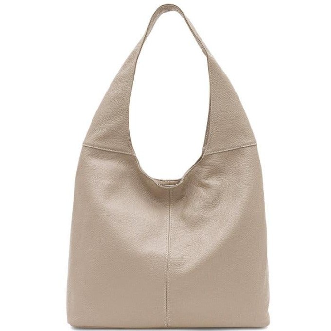 Ivory Soft Pebbled Leather Hobo Bag from Sostter