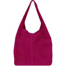 Raspberry Soft Suede Hobo Shoulder Bag via Sostter