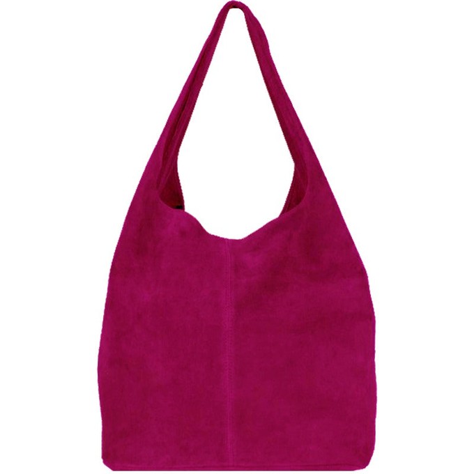 Raspberry Soft Suede Hobo Shoulder Bag from Sostter