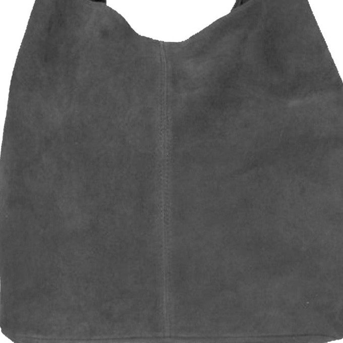 Silver Grey Soft Suede Hobo Shoulder Bag from Sostter