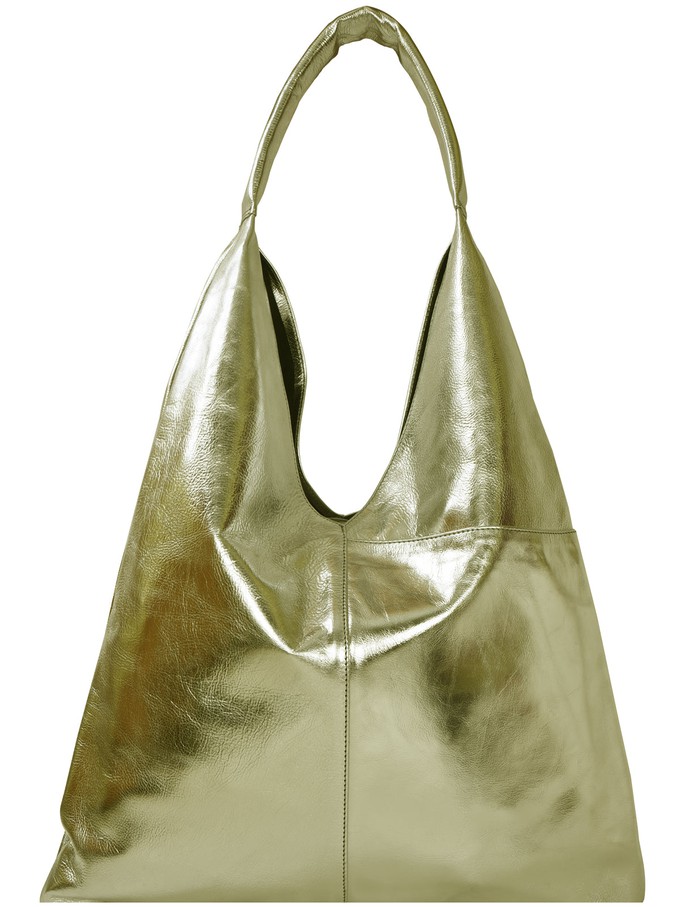 Gold Metallic Pocket Boho Leather Bag from Sostter