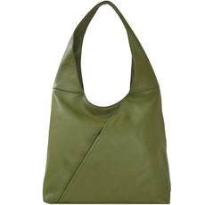 Olive Zip Leather Shoulder Hobo Bag via Sostter
