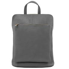 Slate Soft Pebbled Leather Pocket Backpack via Sostter