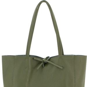 Olive Leather Tote Bag - Italian Calfskin Medium Shopper from Sostter