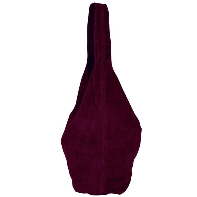 Maroon Soft Suede Hobo Shoulder Bag from Sostter