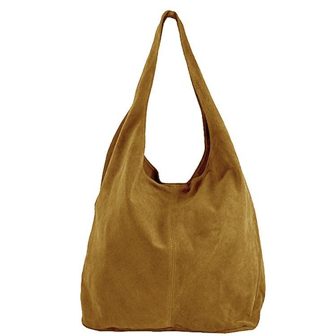 Camel Soft Suede Leather Hobo Shoulder Bag | Byinn from Sostter