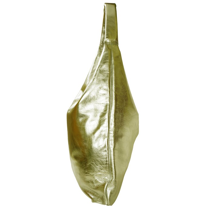 Gold Metallic Pocket Boho Leather Bag from Sostter