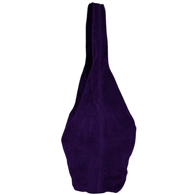 Purple Soft Suede Leather Hobo Shoulder Bag from Sostter