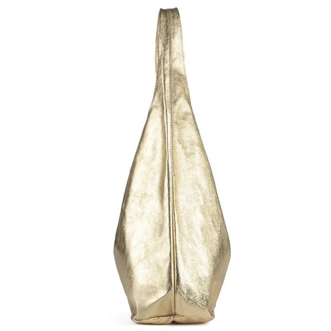 Gold Metallic Leather Hobo Shoulder Bag from Sostter