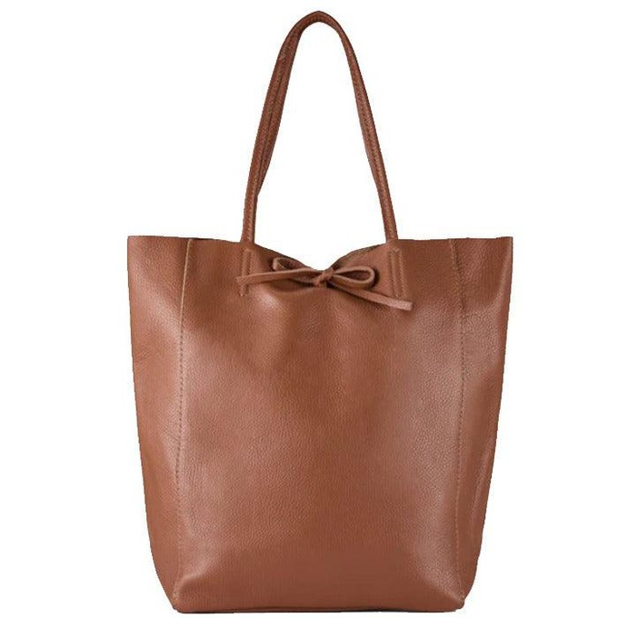 Camel Pebbled Leather Tote Shopper | Byxle from Sostter