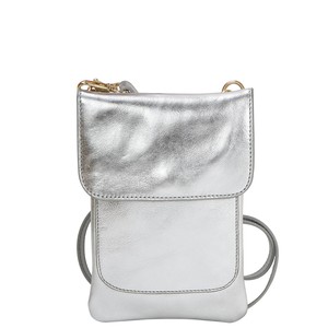 Silver Metallic Crossbody Mini Phone Bag from Sostter